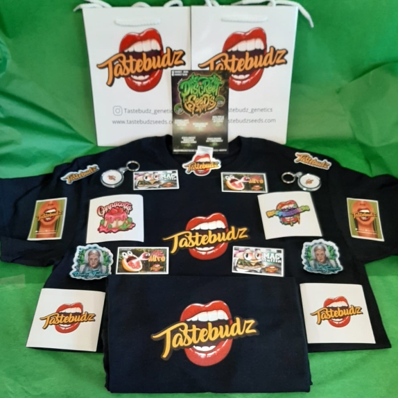 Tastebudz T-Shirt Black Cannabis Seeds