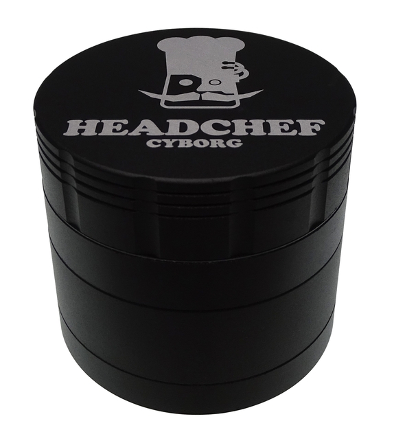 HeadChef CYBORG 62mm 4 Part Grinder - CARBON BLACK Cannabis Seeds