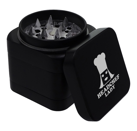 Headchef LADY CUBE 55mm 4 Part Grinder - BLACK Cannabis Seeds