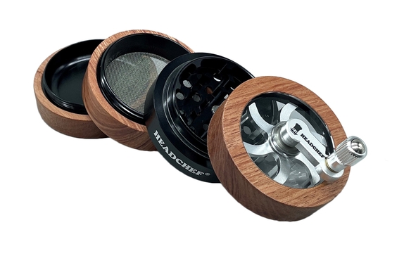 Headchef WOODSMAN 62mm 4 Part Grinder - BLACK Cannabis Seeds