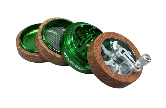 Headchef WOODSMAN 62mm 4 Part Grinder - GREEN Cannabis Seeds