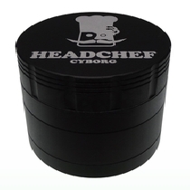 HeadChef CYBORG 62mm 4 Part Grinder - CARBON BLACK Cannabis Seeds